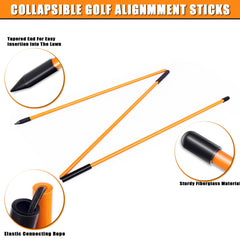 Professional 2 Pack or 4 Pack Collapsible Golf Alignment Sticks, Premium 48" or 40" Alignment Golf Stick Ideal for Aiming, Putting and Swing Practice