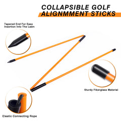 Professional 2 Pack or 4 Pack Collapsible Golf Alignment Sticks, Premium 48" or 40" Alignment Golf Stick Ideal for Aiming, Putting and Swing Practice