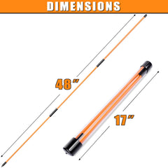 Professional 2 Pack or 4 Pack Collapsible Golf Alignment Sticks, Premium 48" or 40" Alignment Golf Stick Ideal for Aiming, Putting and Swing Practice