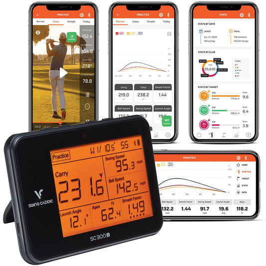 Voice Caddie Portable Golf Launch Monitor and Swing Analyzer with Real-Time Shot Data Tracking – Ideal Golf Swing Trainer/Training Equipment for Indoor or Outdoor Use, 12-Hr Battery Life