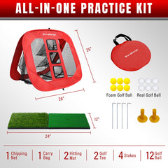 Pop-Up Golf Chipping Net - Ultimate Target Training Chip Aids for Precision & Distance, Outdoor https://amzn.to/4rVqB2l| Indoor Practice, Golfer Gift